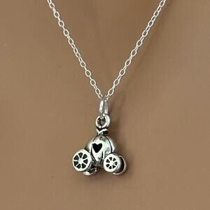 Sterling Silver Carriage with a Heart Necklace